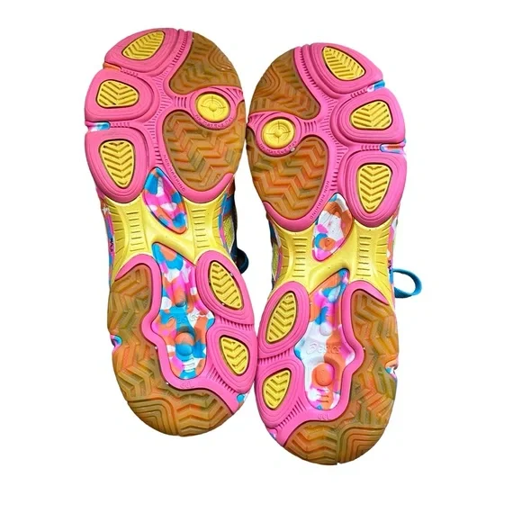 Asics Gel Flashpoint Running Cross Training Volleyball Orange Flame Pink Sneaker - Picture 10 of 11